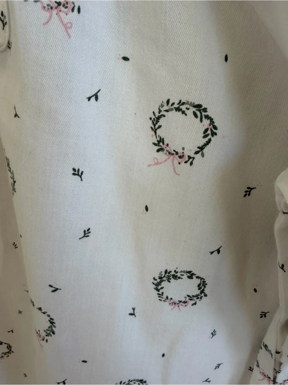 Petite Plume Whiite Floral Pink Wreath Girls' Pajama Nightgown 3